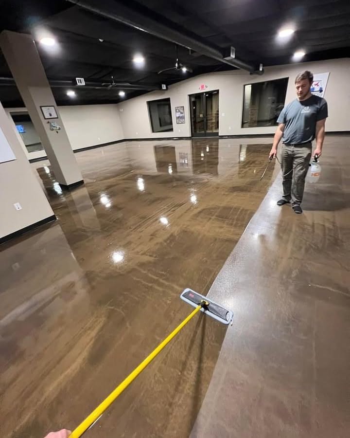 Applying BallistiX anti-slip floor protection with a microfiber mop