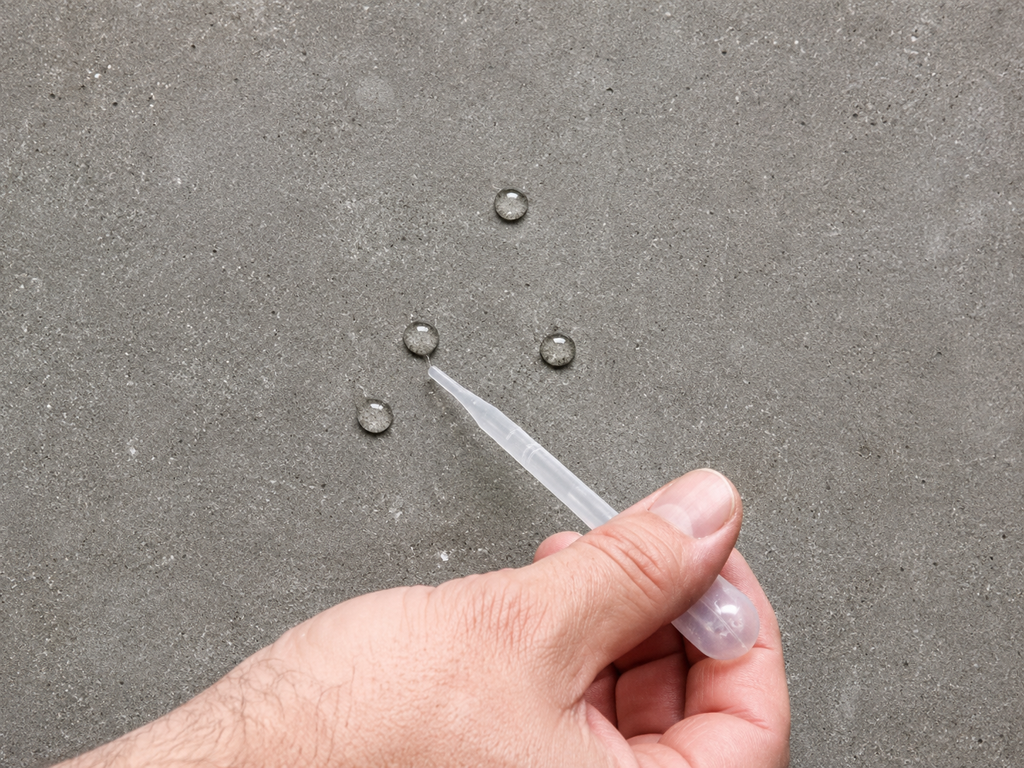 Water test on concrete slab